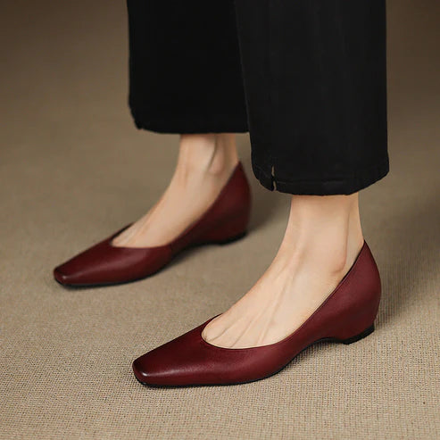 ALBA GENUINE LEATHER HIDDEN WEDGE FLAT
