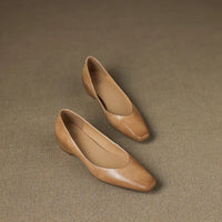 ALBA GENUINE LEATHER HIDDEN WEDGE FLAT