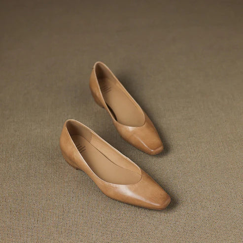 ALBA GENUINE LEATHER HIDDEN WEDGE FLAT