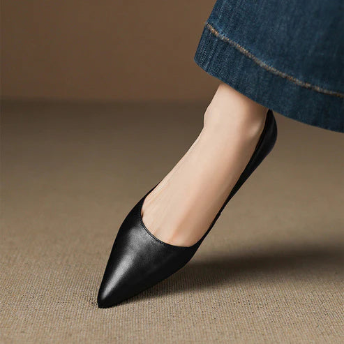 SELENE GENUINE LEATHER POINTED FLAT