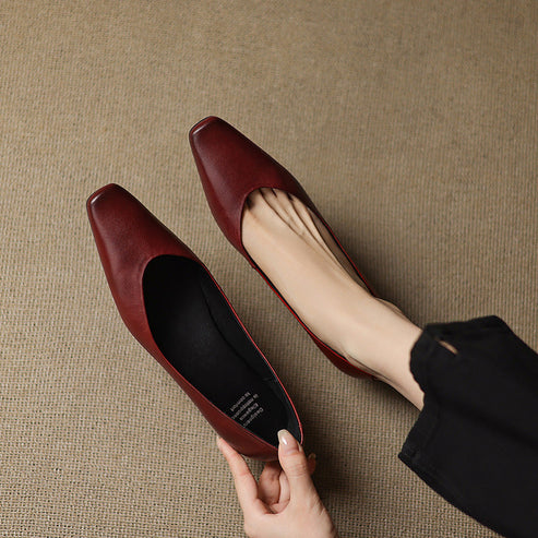 ALBA GENUINE LEATHER HIDDEN WEDGE FLAT