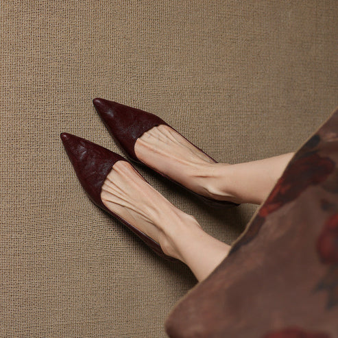 PETRA GENUINE LEATHER KITTEN HEEL