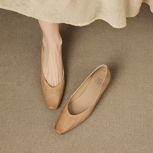 ALBA GENUINE LEATHER HIDDEN WEDGE FLAT