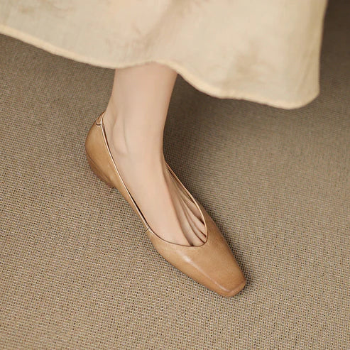 ALBA GENUINE LEATHER HIDDEN WEDGE FLAT