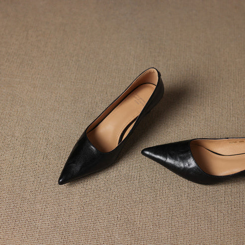 PETRA GENUINE LEATHER KITTEN HEEL