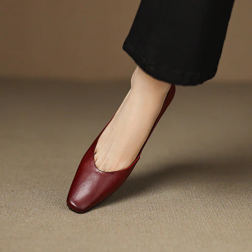 ALBA GENUINE LEATHER HIDDEN WEDGE FLAT
