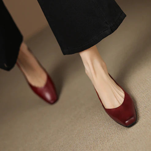 ALBA GENUINE LEATHER HIDDEN WEDGE FLAT