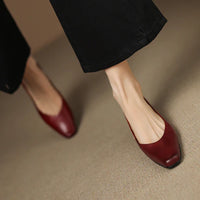 ALBA GENUINE LEATHER HIDDEN WEDGE FLAT