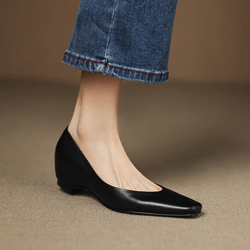 ALBA GENUINE LEATHER HIDDEN WEDGE FLAT