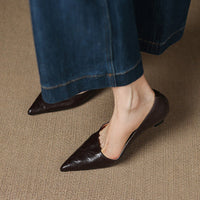 PETRA GENUINE LEATHER KITTEN HEEL