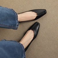 ALBA GENUINE LEATHER HIDDEN WEDGE FLAT