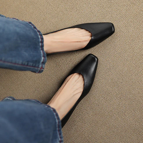 ALBA GENUINE LEATHER HIDDEN WEDGE FLAT