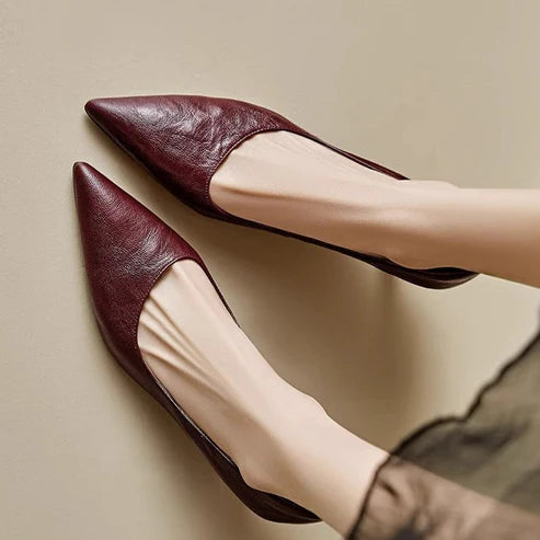 PETRA GENUINE LEATHER KITTEN HEEL