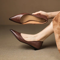 SELENE GENUINE LEATHER POINTED FLAT
