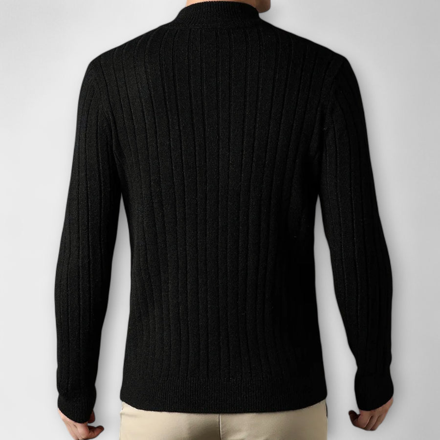 CASTELLANO SOFT-WEAVE ZIP SWEATER