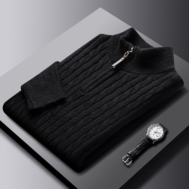CASTELLANO SOFT-WEAVE ZIP SWEATER