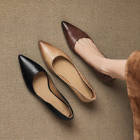 SELENE GENUINE LEATHER POINTED FLAT
