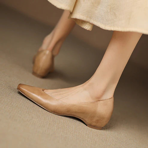 ALBA GENUINE LEATHER HIDDEN WEDGE FLAT